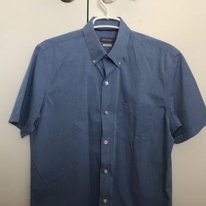 Van Heusen Blue Button Down Short Sleeve Shirt